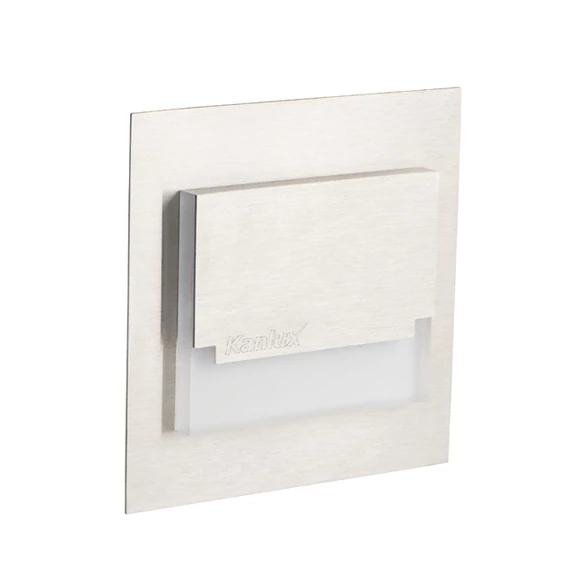 KANLUX SABIK MINI LED CW lépcsővilágító lámpa, 0,8W, 75x75mm, 15 lm, 6500 K, rozsdamentes acél (23111)
