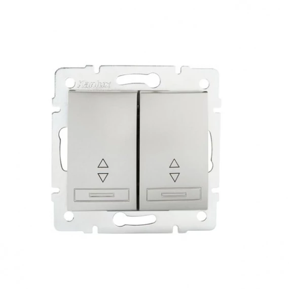 KANLUX DOMO 01-1060-243 Dupla alternatív kapcsoló, ezüst (24837)