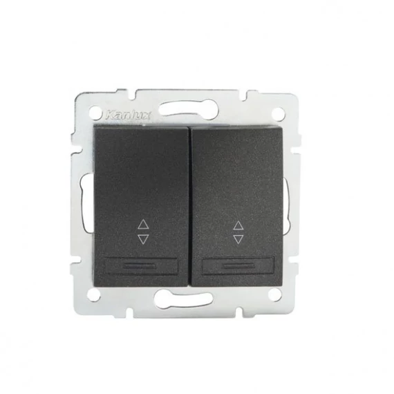 KANLUX DOMO 01-1060-241 Dupla alternatív kapcsoló, grafit (24896)