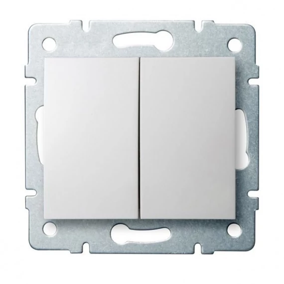 KANLUX LOGI 02-1022-102 Dupla nyomókapcsoló, fehér (25069)