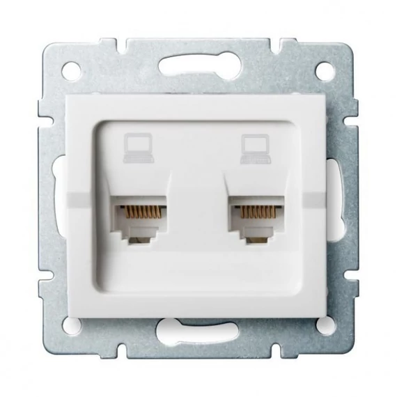 KANLUX LOGI 02-1420-002 Dupla adatcsatlakozó aljzat, fehér (25111)
