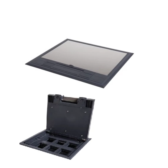 KANLUX BIURO+ 04-0012-100 Műanyag padlódoboz 6xM45, 225x245mm, ezüst (28301)