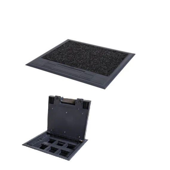 KANLUX BIURO+ 04-0013-100 Műanyag padlódoboz 6xM45, 225x245mm, burkolható (28302)