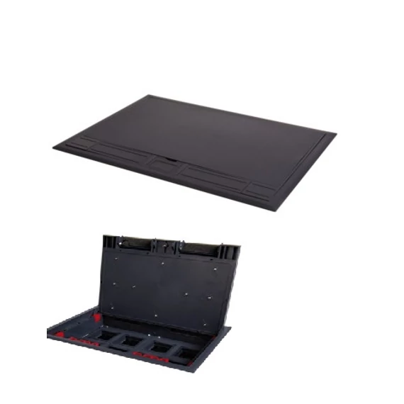 KANLUX BIURO+ 04-0021-100 Műanyag padlódoboz 8xM45, 231x321mm, fekete (28303)