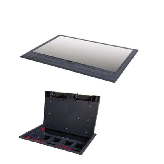 KANLUX BIURO+ 04-0022-100 Műanyag padlódoboz 8xM45, 231x321mm, ezüst (28304)