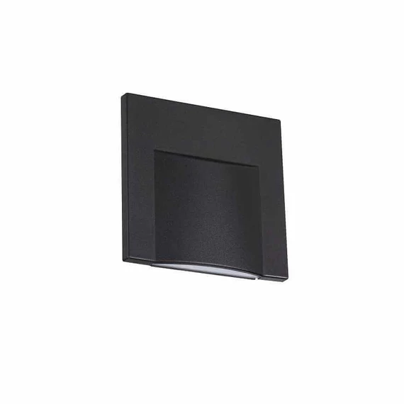 KANLUX ERINUS LED L B-WW lépcsővilágító lámpa, 0.8W, 75x75mm, 15 lm, 3000 K, fekete (33332)