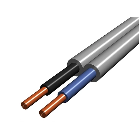 AT-N05VVH-U MMCu falkábel 2x 2,5 mm2 RE (FR/f,k), Tömör rézvezetőjű, PVC tömlővezeték, beltéri, szürke (20210228)