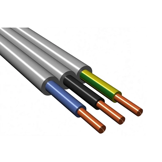 AT-N05VVH-U MMCu falkábel 3x 1,5 mm2 RE (F/f,k,z/s), Tömör rézvezetőjű, PVC tömlővezeték, beltéri, szürke (20210227)