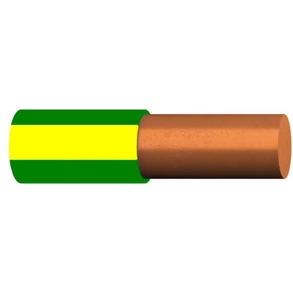 H05V-U 1 mm2 zöld-sárga, MCs, Mcu 1; (300/500V) Egyerű Cu szerelő vezeték (20219596)