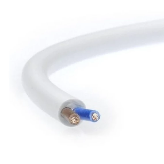 H05VV-F 2x 2,5 mm2 fehér (ring), MT 2x2,5 (300/500V) hajlékony tömlővezeték (20210622)