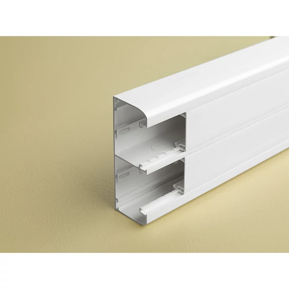 LEGRAND DLP bepattintható kábelcsatorna, 130 x 50 mm, 2 rekeszes, válaszfallal, 2 x 45 mm-es fedéllel, 2 m, fehér (075603)