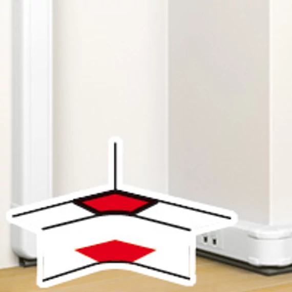 LEGRAND DLP belső könyök elem bepattintható kábelcsatornához, állítható
belső szög: 80 -120°, 145 x 50 mm, fehér (075624)