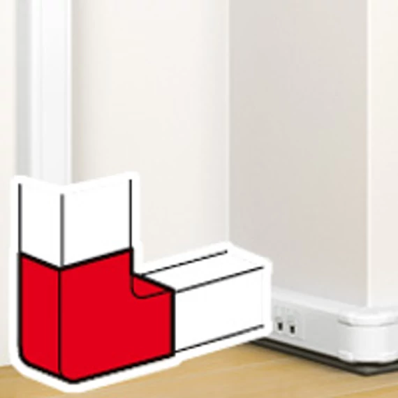 LEGRAND DLP kanyarelem bepattintható kábelcsatornához, 90°, 80 x 50 mm, fehér (075641)