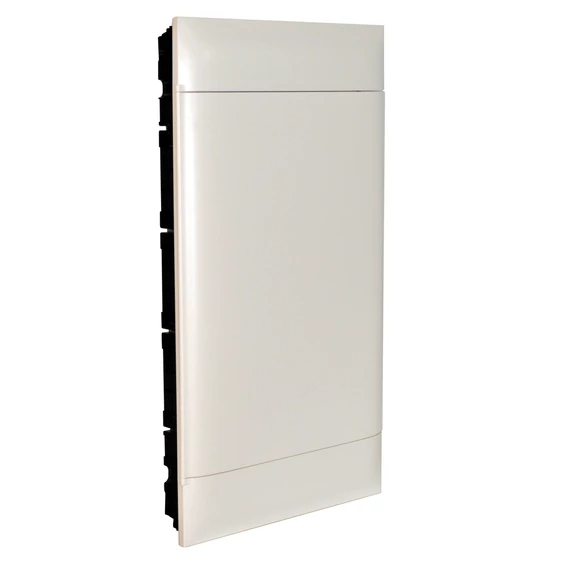 LEGRAND PractiboxS 3 sor 12 modul, gipszkartonba süllyeszthető kiselosztó(850°C), fehér ajtóval, védőföld és nulla elosztókapoccsal (135163)