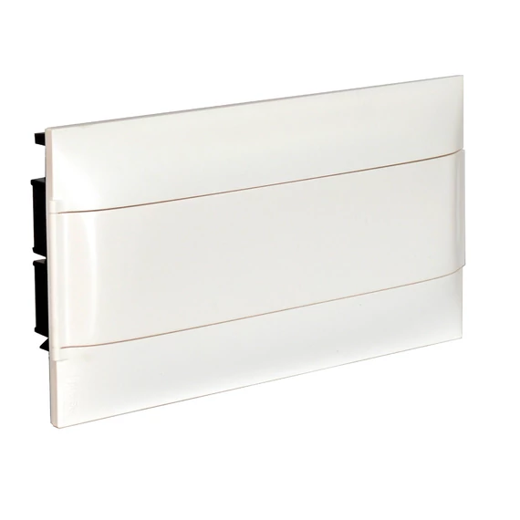 LEGRAND PractiboxS 1 sor 18 modul, gipszkartonba süllyeszthető kiselosztó(850°C), fehér ajtóval, védőföld és nulla elosztókapoccsal (137166)