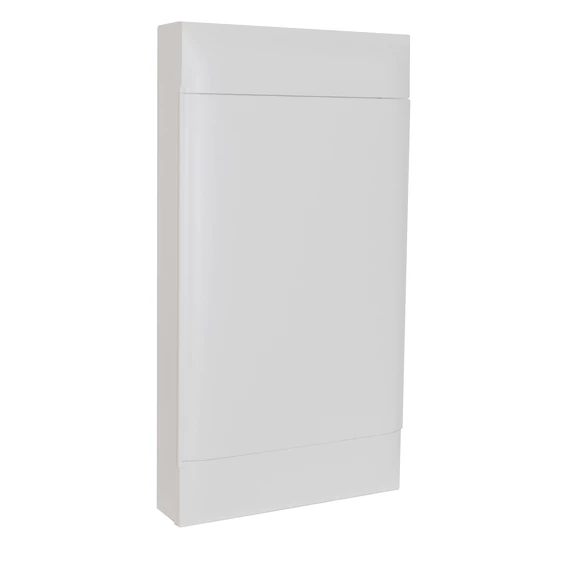 LEGRAND PractiboxS 4 sor 18 modul, falon kívüli kiselosztó(650°C), fehér ajtóval, védőföld és nulla elosztókapoccsal (137209)