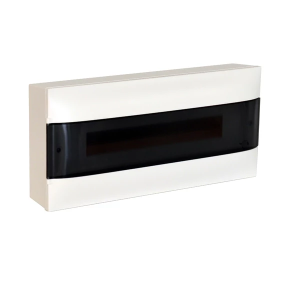 LEGRAND PractiboxS 1 sor 22 modul, falon kívüli kiselosztó(650°C), átlátszó füstszínű ajtóval, védőföld és nulla elosztókapoccsal (137215)