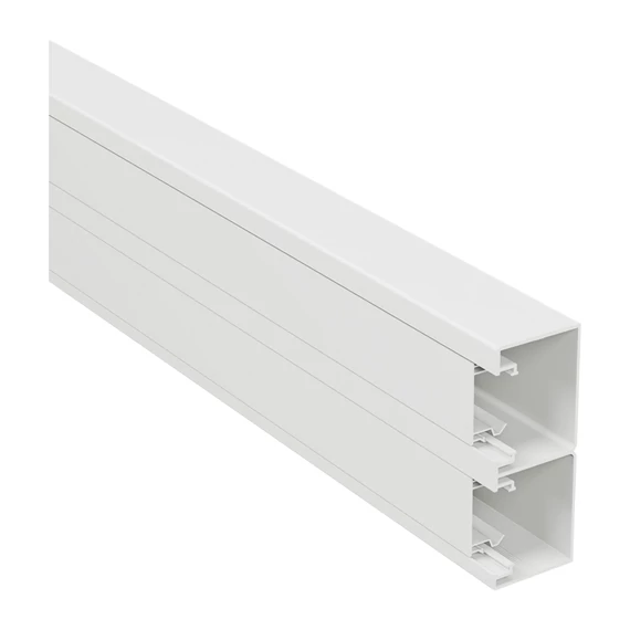 LEGRAND DLP-S kábelcsatorna 130x50 mm, merev fedéllel, bepattintható 45-ös szerelvényhez, fehér (638040)