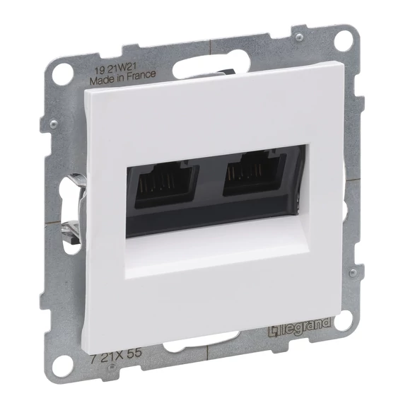 LEGRAND Suno 2xRJ45 Cat.6A UTP csatlakozóaljzat, fehér (721155)