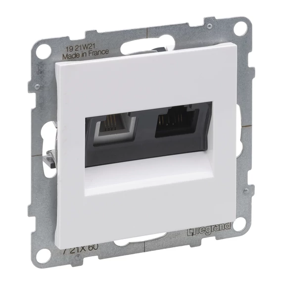 LEGRAND Suno RJ 11 + RJ 45 Cat.6 UTP csatlakozóaljzat, fehér (721160)