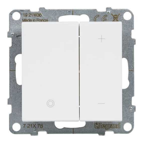 LEGRAND Suno nyomógombos fényerőszabályzó 125W, 2 vezetékes, fehér (721178A)