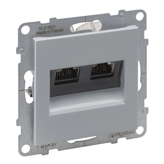 LEGRAND Suno 2xRJ45 Cat.6 STP csatlakozóaljzat, alumínium (721357)