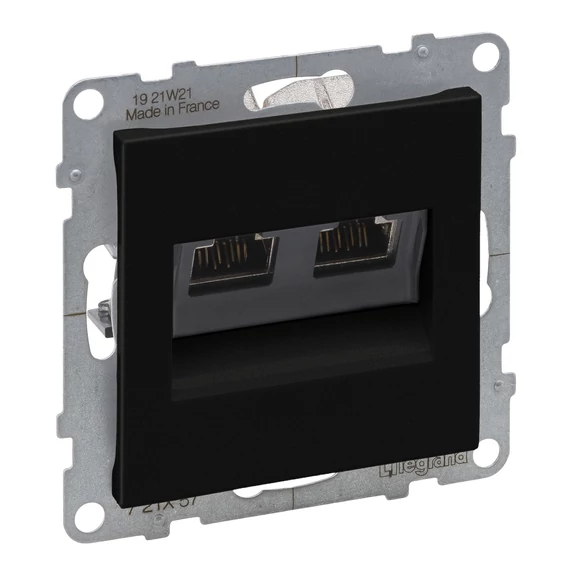LEGRAND Suno 2xRJ45 Cat.6 STP csatlakozóaljzat, fekete (721457)