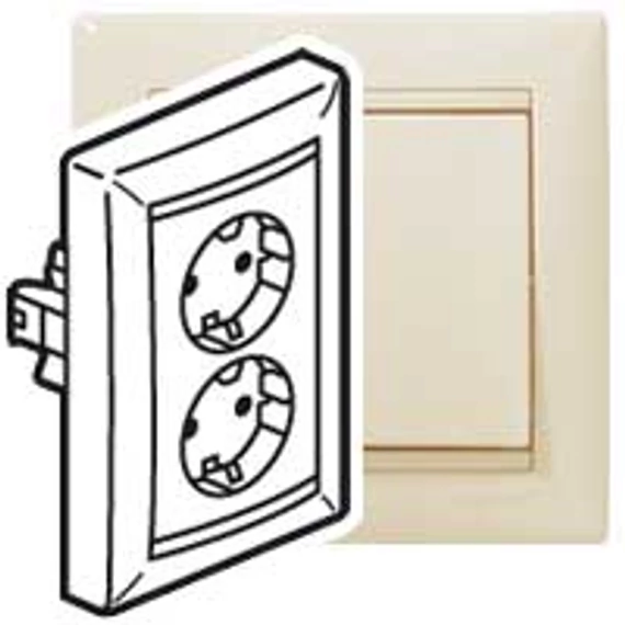 LEGRAND Valena 2x2P+F csatlakozóaljzat elefántcsont (774370)