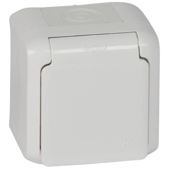 LEGRAND Forix IP44 fk 2P+F földelt csatlakozóaljzat, 16A, csapófedéllel, biztonsági zsaluval, fehér (782373)