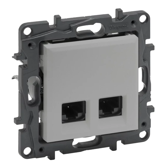 LEGRAND Niloé Step 2xRJ45 Cat.5E FTP aljzat, alumínium (863358)