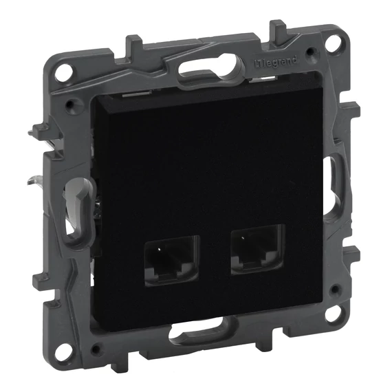 LEGRAND Niloé Step 2xRJ45 Cat.5E UTP aljzat, fekete (863560)