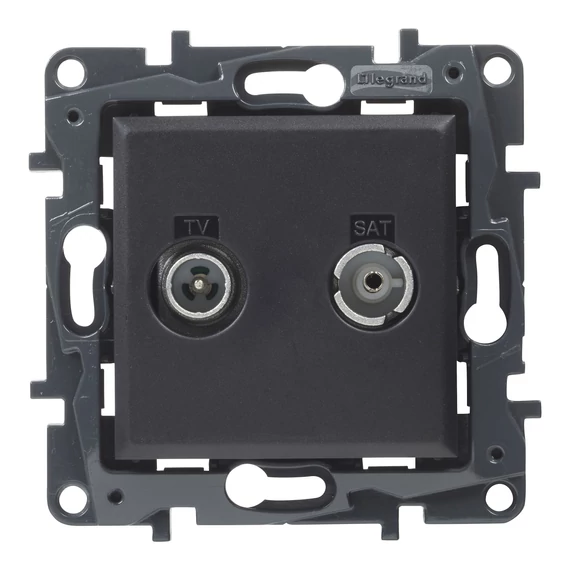 LEGRAND Niloé Step TV-R-SAT átmenő aljzat (14 dB), fekete (863578)