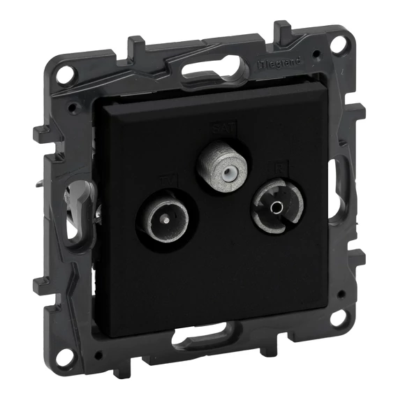 LEGRAND Niloé Step TV-R-SAT csillagpontos aljzat (1,5 dB), fekete (863580)