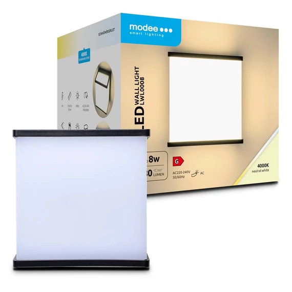 Modee LED Fali Lámpa (LWL0008) 8W IP65 120x120x92mm 4000K (680 lumen) (ML-LWL0008)