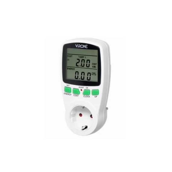 ORNO Digitális fogyasztásmérő, LCD kijelző, 230V, mérési tartomány:2W-3680W, IP20 (OR-EM-1(GS))