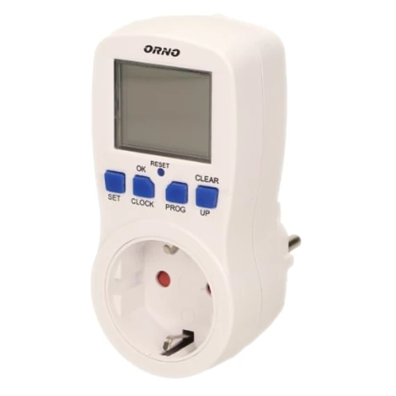 ORNO Digitális időkapcsoló, 220-240V/AC, max.3680W, IP20 (OR-PRE-409(GS))