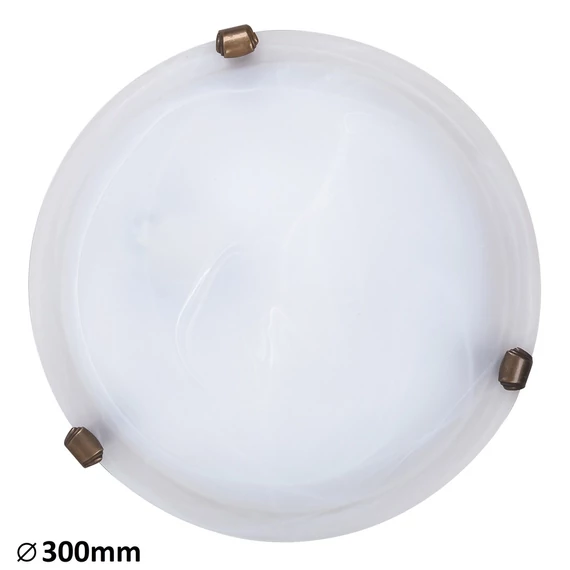 RÁBALUX Alabastro mennyezeti lámpa D30 E27 60Wfehér/bronz (3203)