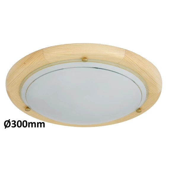 RÁBALUX Ufo mennyezeti lámpa, fa, D30, E27, 60W, natúr opál (5411)