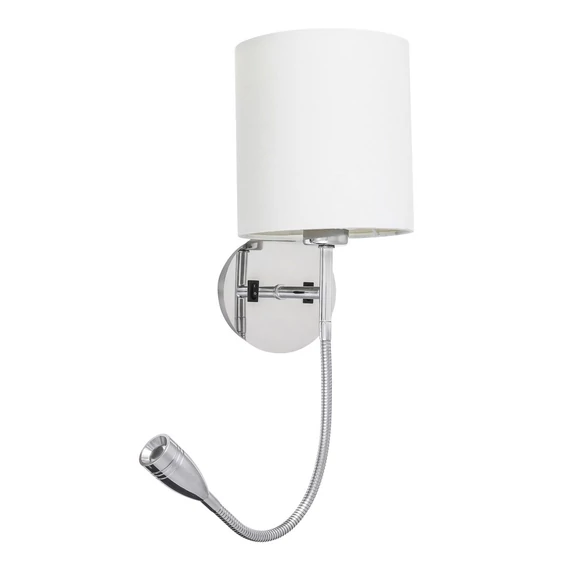 RÁBALUX Larkin olvasófejes fali lámpa, kör, E27, 40W, LED 3W, króm (6529)