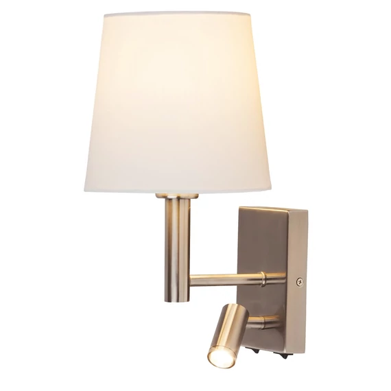 RÁBALUX Harvey olvasófejes fali lámpa, E27, 40W+LED 3W, sz.króm (6539)