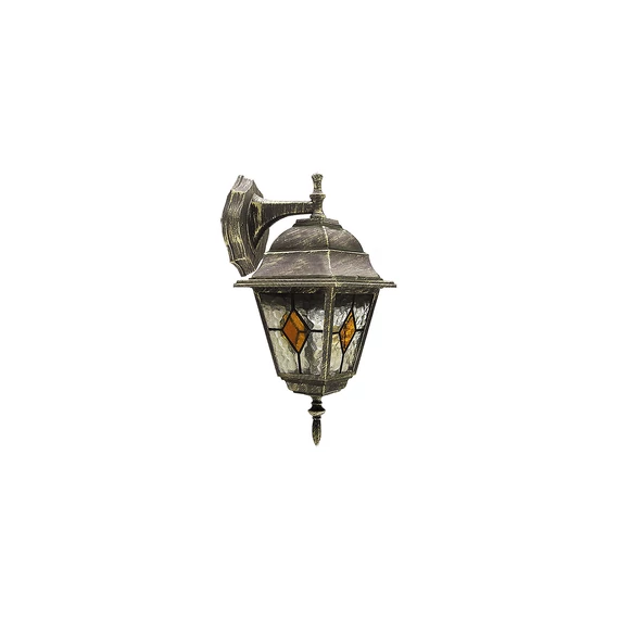 RÁBALUX Monaco kültéri fali lámpa, 60W, antik arany tiffany, IP43 (le) (8181)