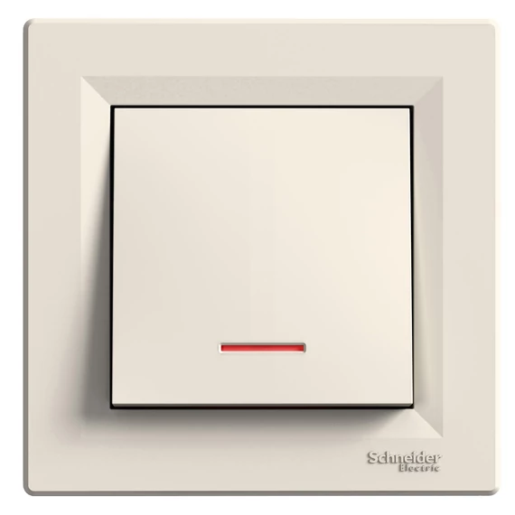 SCHNEIDER ELECTRIC ASFORA Egypólusú kapcsoló, jelzőfényes, rugós bekötés, bézs (EPH1400123)