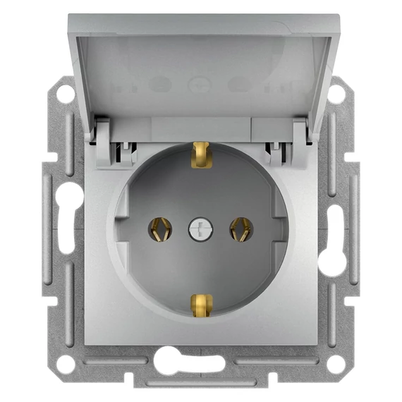 SCHNEIDER ELECTRIC ASFORA 2P+F csatlakozóaljzat, csapfedeles, csavaros, alumínium (EPH3100161)