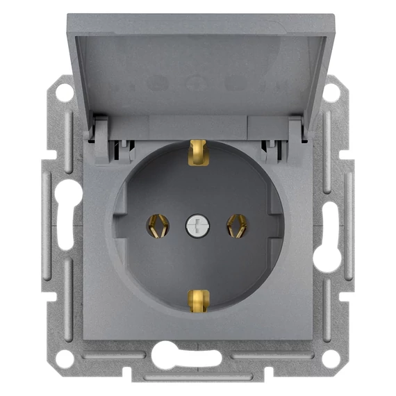 SCHNEIDER ELECTRIC ASFORA 2P+F csatlakozóaljzat, csapfedeles, csavaros, acél (EPH3100162)