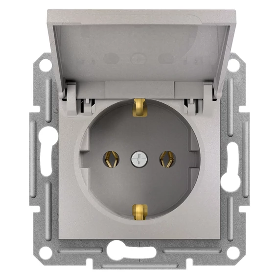 SCHNEIDER ELECTRIC ASFORA 2P+F csatlakozóaljzat, csapfedeles, csavaros, bronz (EPH3100169)
