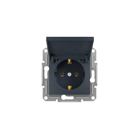 SCHNEIDER ELECTRIC ASFORA 2P+F csatlakozóaljzat, csapfedeles, csavaros, antracit (EPH3100171)