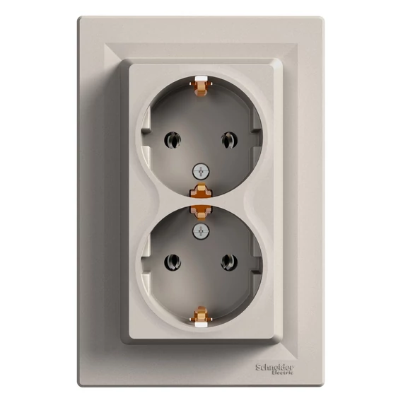 SCHNEIDER ELECTRIC ASFORA 2x2P+F csatlakozóaljzat, csavaros, bronz (EPH9900169)