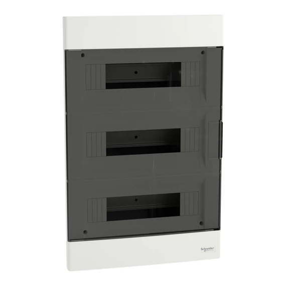 SCHNEIDER ELECTRIC EASY9 EU Kiselosztó, 36 modul, PE+N sínnel, füstszínű ajtóval, süllyesztett (EZ9EUA312)