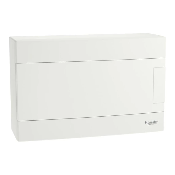 SCHNEIDER ELECTRIC EASY9 EU Kiselosztó, 12 modul, PE+N sínnel, teli ajtóval, falon kívüli (EZ9EUD112)