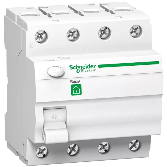 SCHNEIDER ELECTRIC RESI9 áram-védőkapcsoló (Fi-relé), AC osztály, 4P, 63A, 30mA (R9R11463)